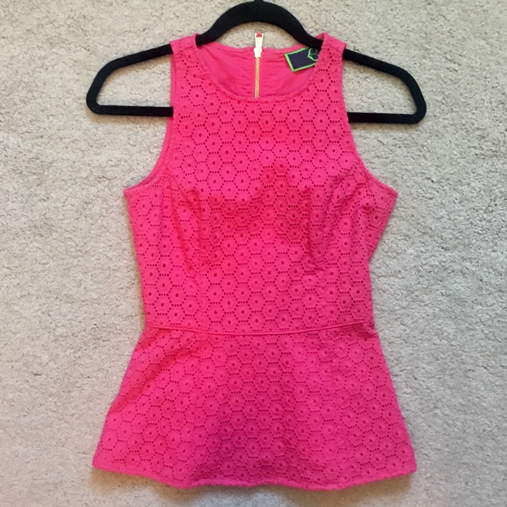 C. Wonder Peplum Eyelet Sleeveless Top